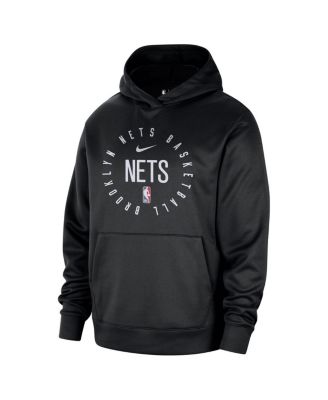 Men's Black Brooklyn Nets 2024/25 Spotlight On-Court Practice Performance Pullover Hoodie