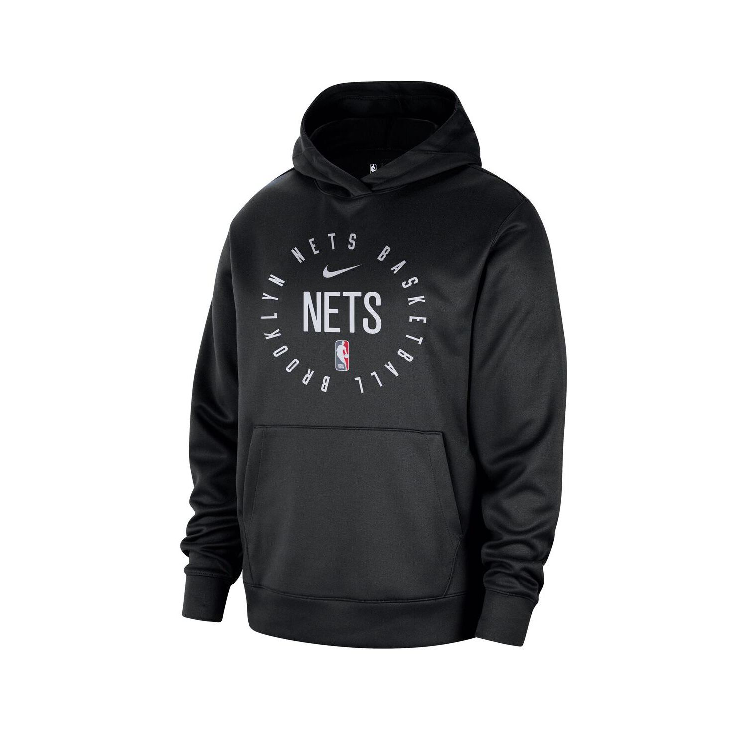 Men's Black Brooklyn Nets 2024/25 Spotlight On-Court Practice Performance Pullover Hoodie