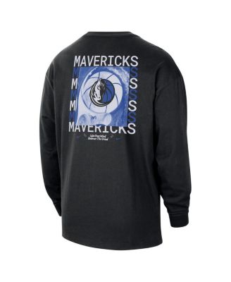 Men's Black Dallas Mavericks Courtside Oversized Long Sleeve T-Shirt