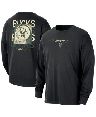 Nike - Men's&nbsp; Black Milwaukee Bucks Courtside Oversized Long Sleeve T-Shirt