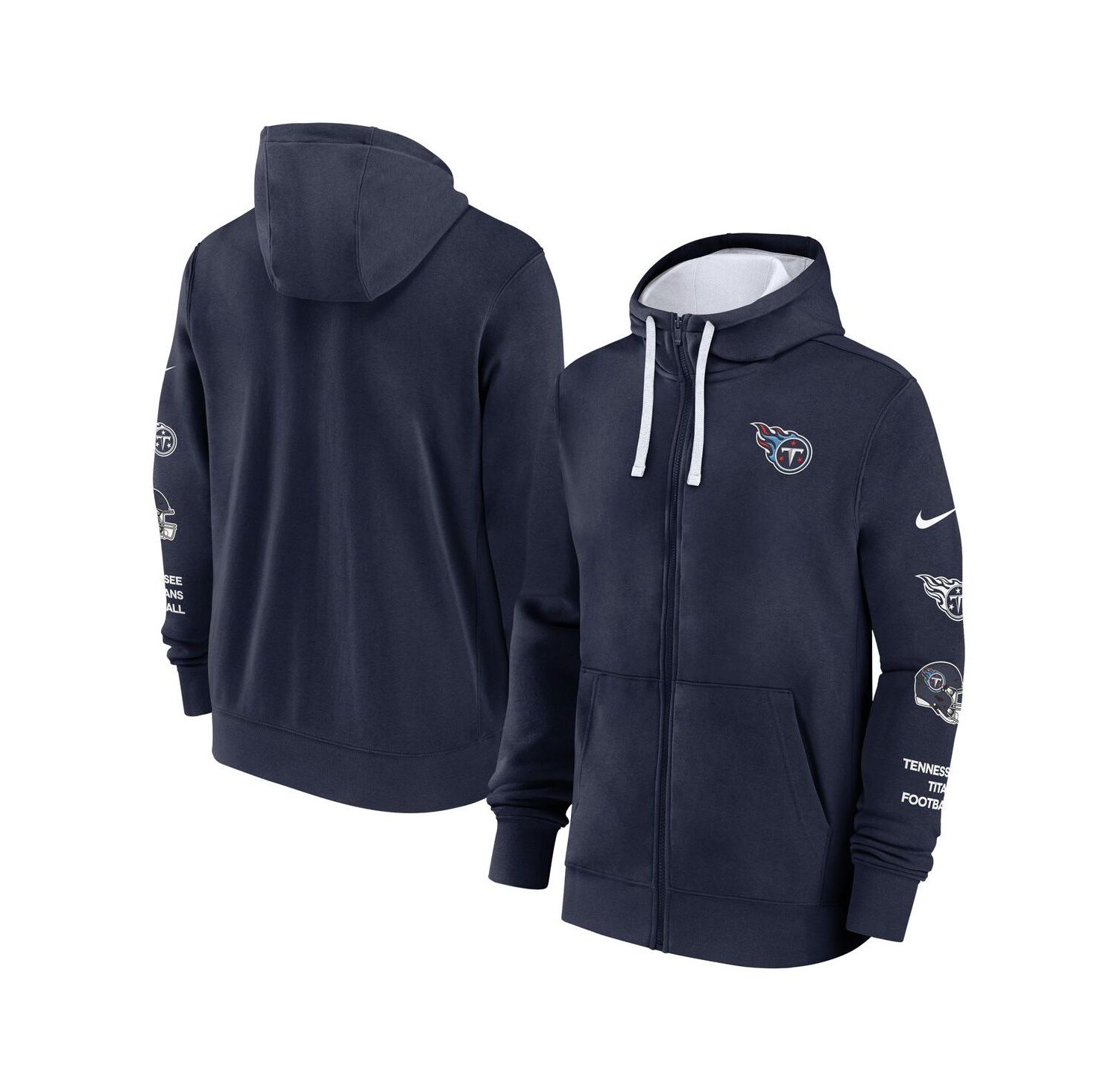 Men's Navy Tennessee Titans Club Full-Zip Hoodie Jacket