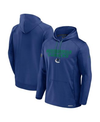 Fanatics - Men's Blue Vancouver Canucks Authentic Pro Rink Fleece Pullover Hoodie