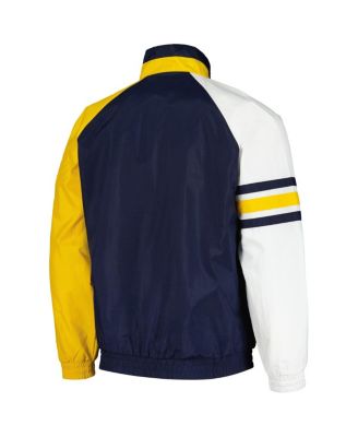 Men's Navy/Gold Milwaukee Brewers Elite Raglan Half-Zip Jacket