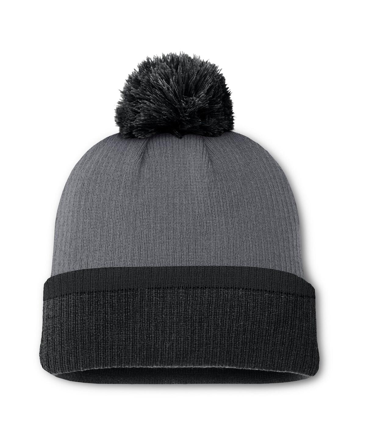 Fanatics Women's Charcoal Boston Bruins Cuffed Knit Hat With Pom In Charcoal