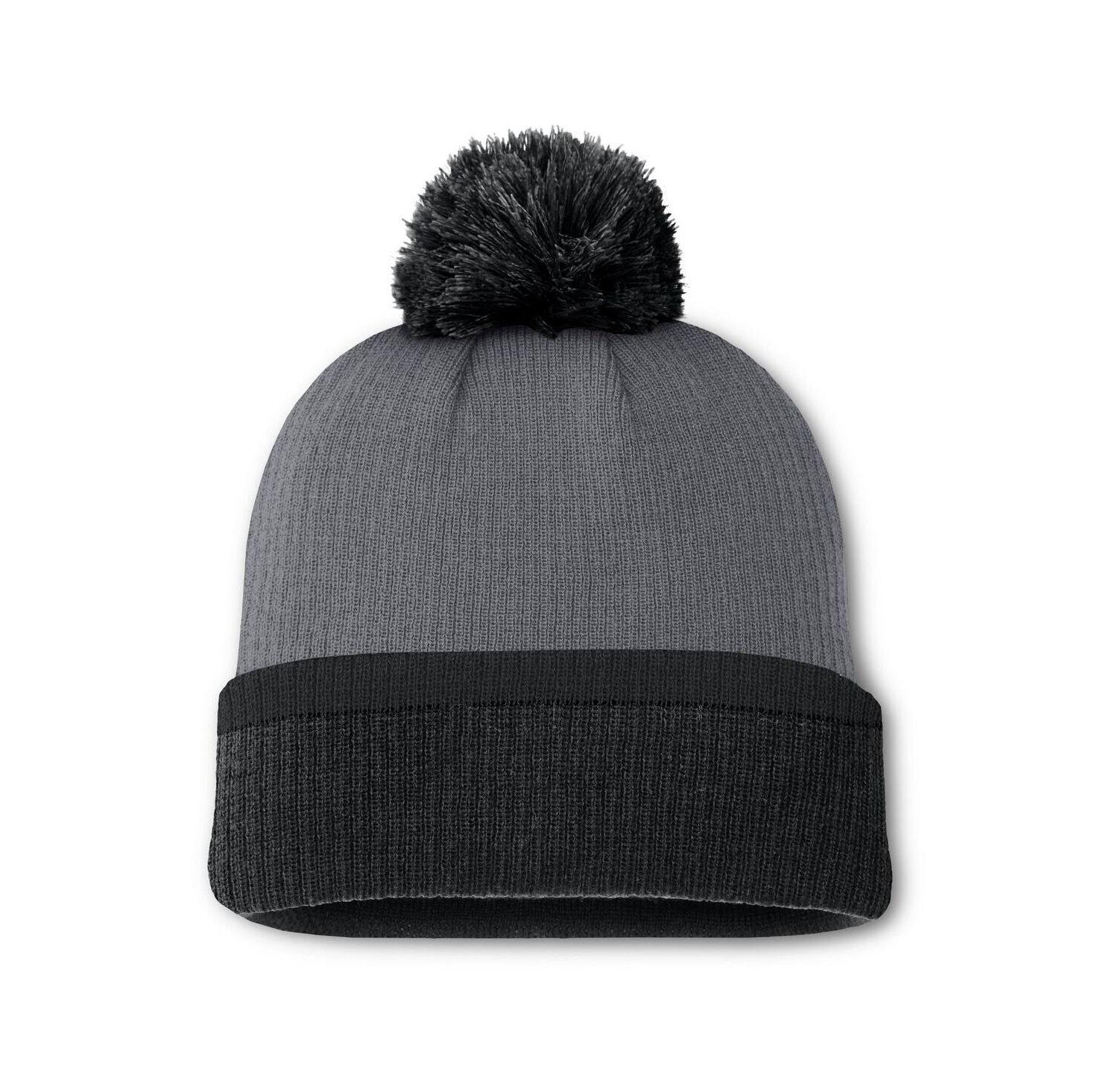 Women's Charcoal Boston Bruins Cuffed Knit Hat with Pom