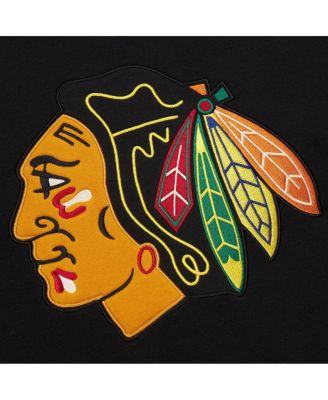 Men's Black Chicago Blackhawks Heritage Lace-Up Pullover Sweatshirt
