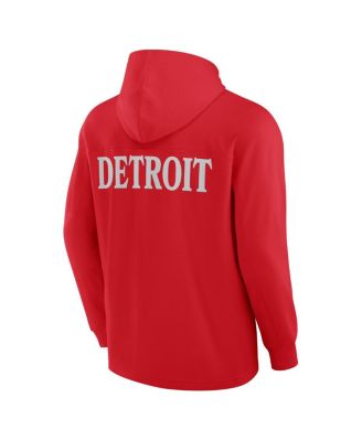 Men's Red Detroit Red Wings Elements Blaze Tri-Blend Long Sleeve Hoodie T-Shirt