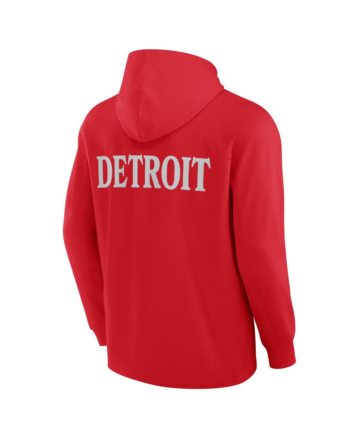 Fanatics Men's Red Detroit Red Wings Elements Blaze Tri-blend Long Sleeve Hoodie T-shirt In Red
