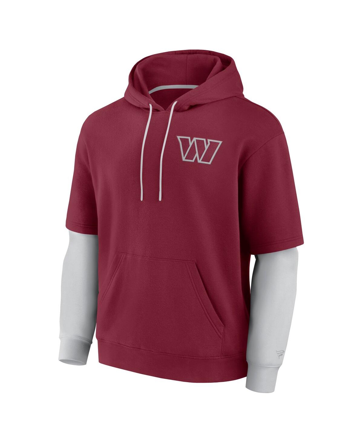 Shop Fanatics Men's And Women's Burgundy Washington Commanders Sleek Elements Pullover Hoodie