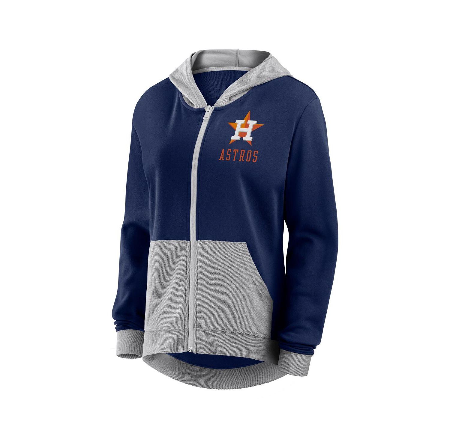 Women's Navy Houston Astros Hit It French Terry Full-Zip Hoodie