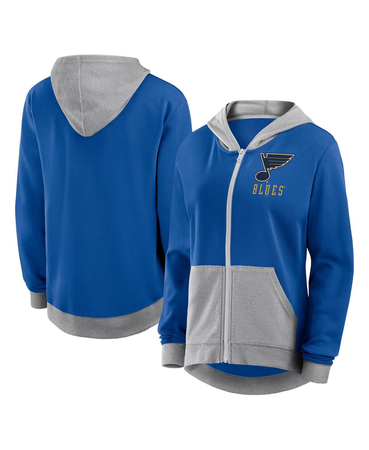 Women's Blue St. Louis Blues Hit It French Terry Full-Zip Hoodie - Blue