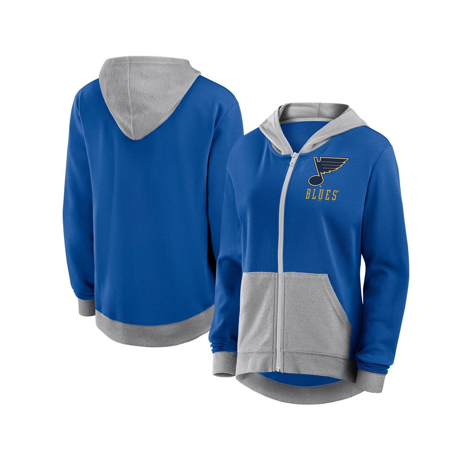 Women's Blue St. Louis Blues Hit It French Terry Full-Zip Hoodie