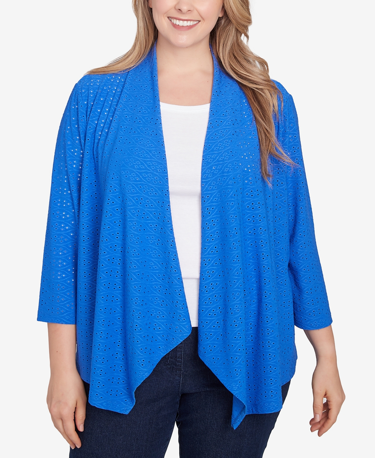 Hearts Of Palm Plus Size It Had To Be Blue Cozy Cardigan In Royal