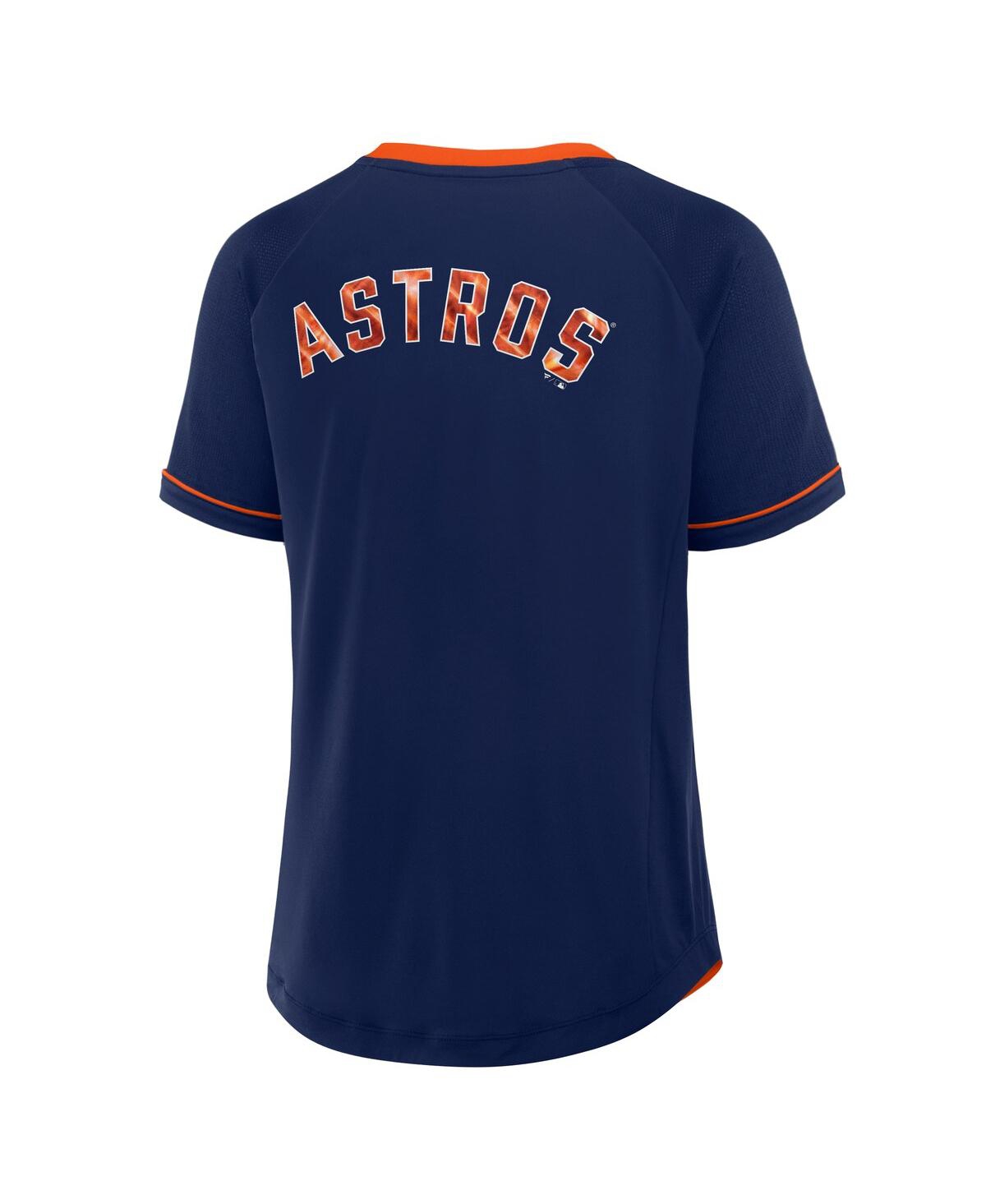 Fanatics Women's Navy Houston Astros League Diva Star Raglan V-neck T-shirt In Navy