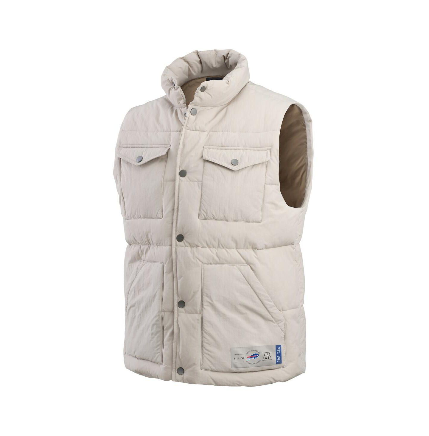 Мужской жилет Fanatics Cream Buffalo Bills Puffer Full-Snap Vest — фото 2