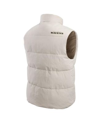 Men's Cream Baltimore Ravens Puffer Full-Snap Vest