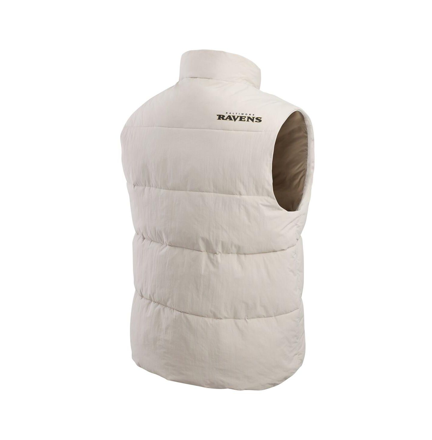 Мужской жилет Fanatics Cream Baltimore Ravens Puffer Full-Snap Vest — фото 3