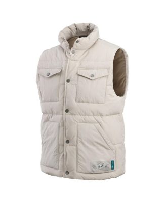 Men's Cream Philadelphia Eagles Puffer Full-Snap Vest