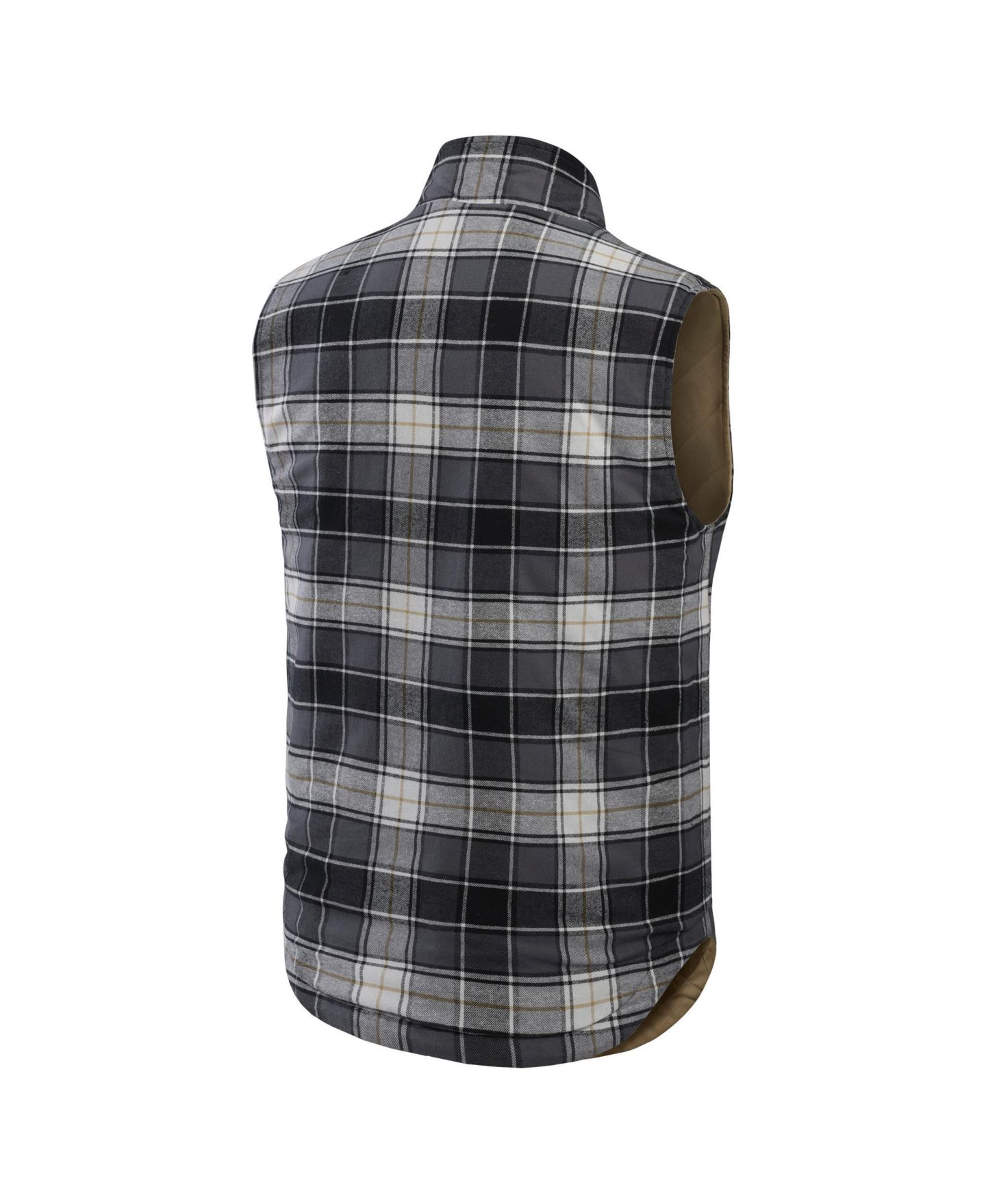 Мужской жилет Fanatics Tan/Charcoal Baltimore Orioles Reversible Canvas Plaid Patch Full-Zip Vest — фото 5