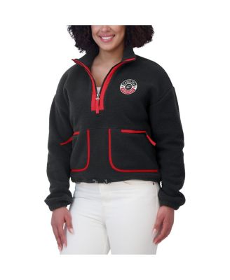 Women's Black Carolina Hurricanes Polar Fleece Half-Zip Jacket