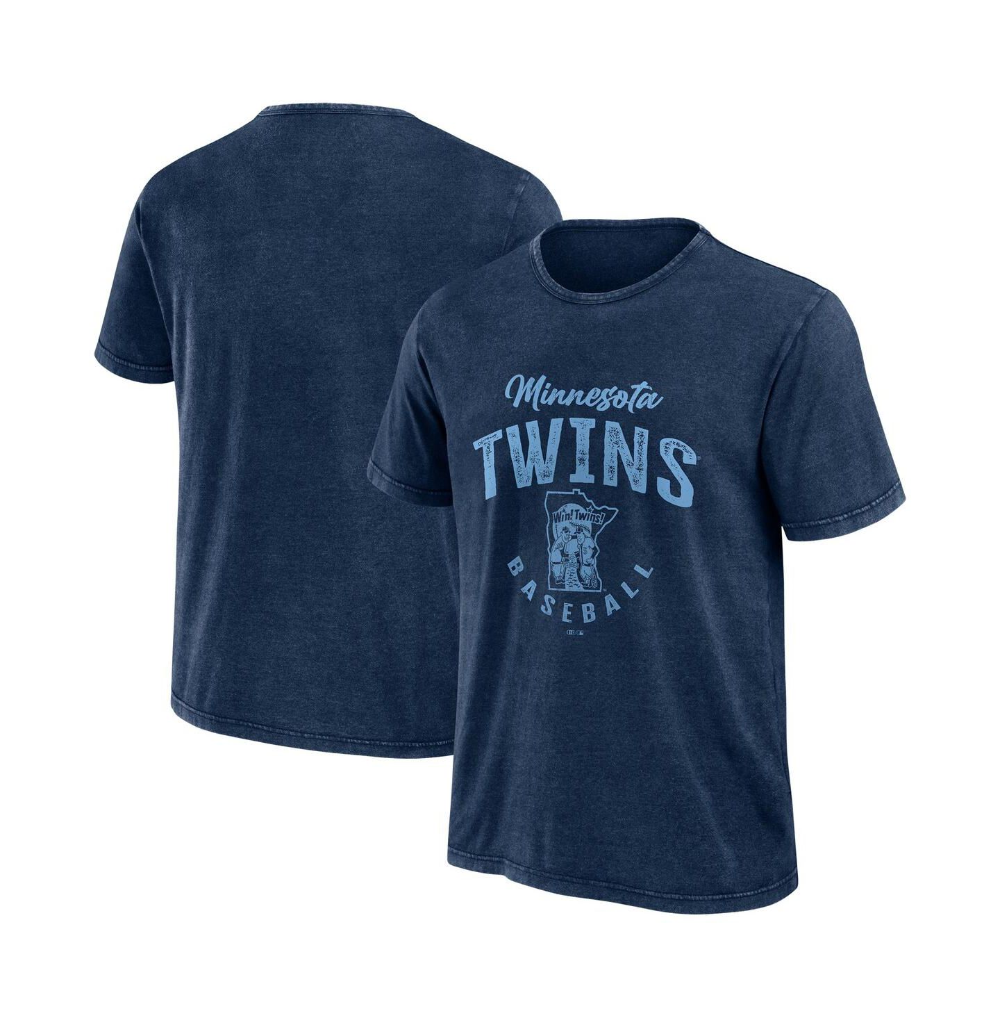 Мужская футболка Fanatics Navy Minnesota Twins Cooperstown Collection Washed — фото 1