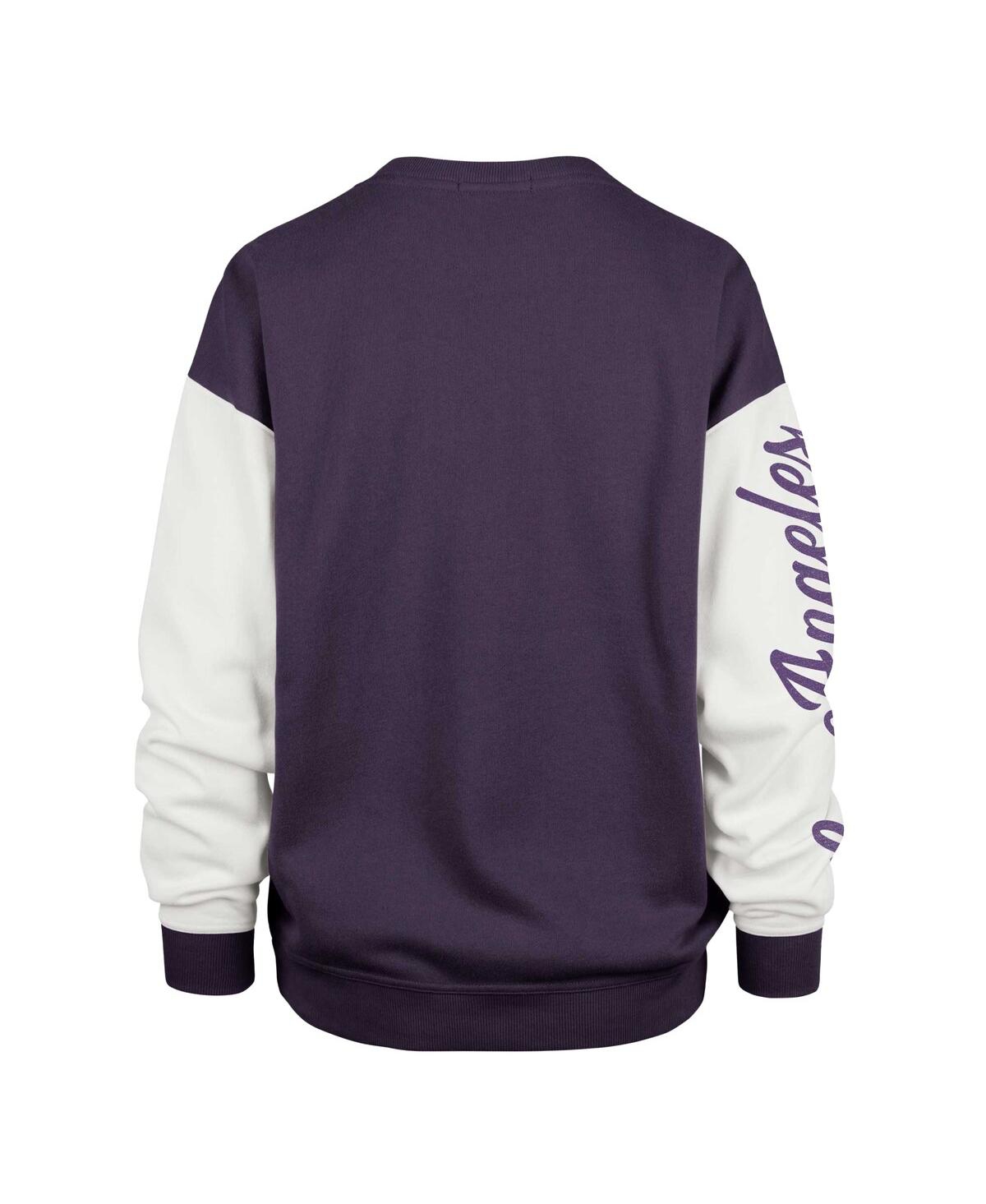 47 Brand Women's Oversized Pullover Sweatshirt Purple Los Angeles Lakers Rise Andie Pullover Sweatshirt In Purple