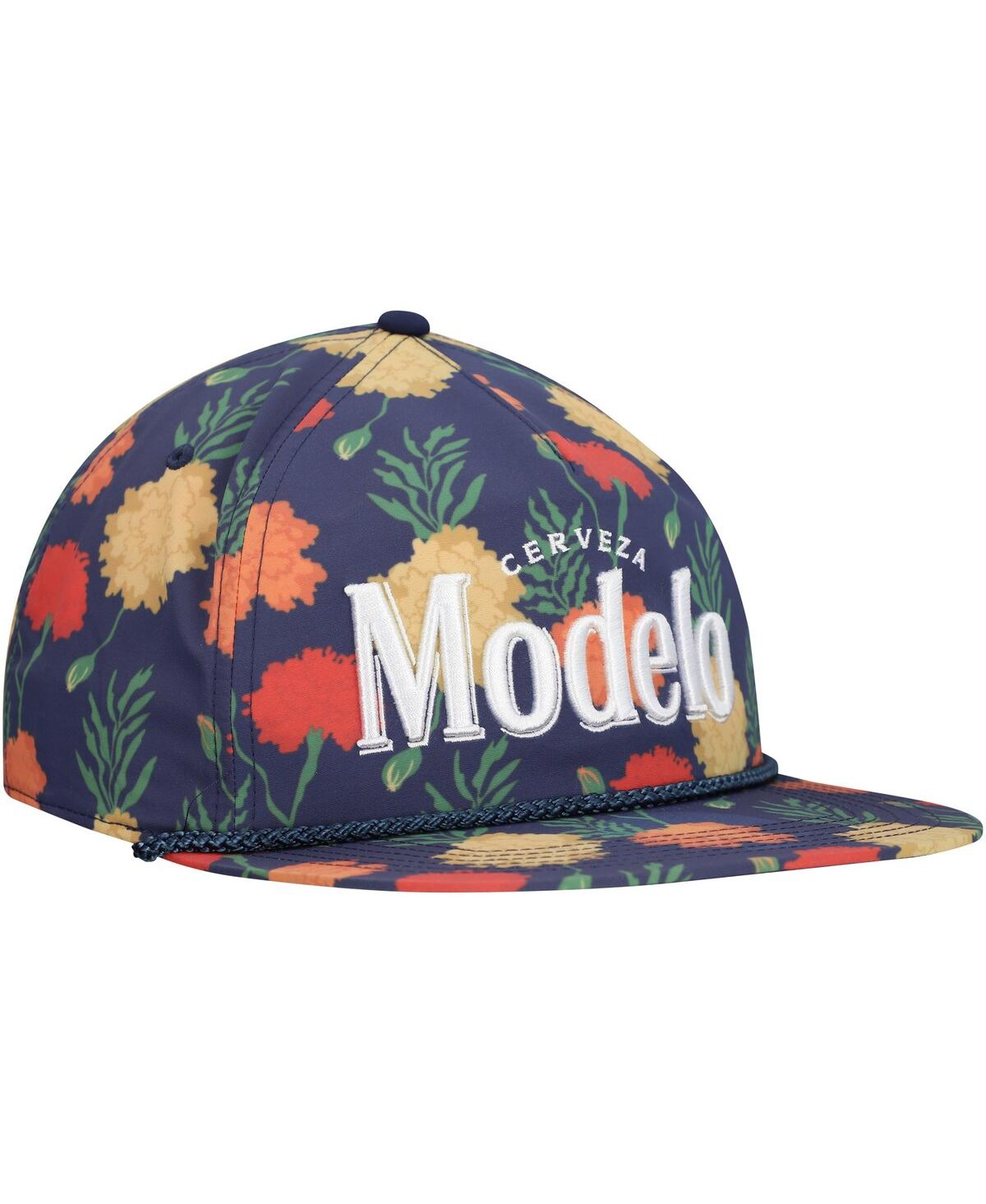 Lids Men's Navy Modelo Beer Rope Floral Golfer Adjustable Hat In Navy