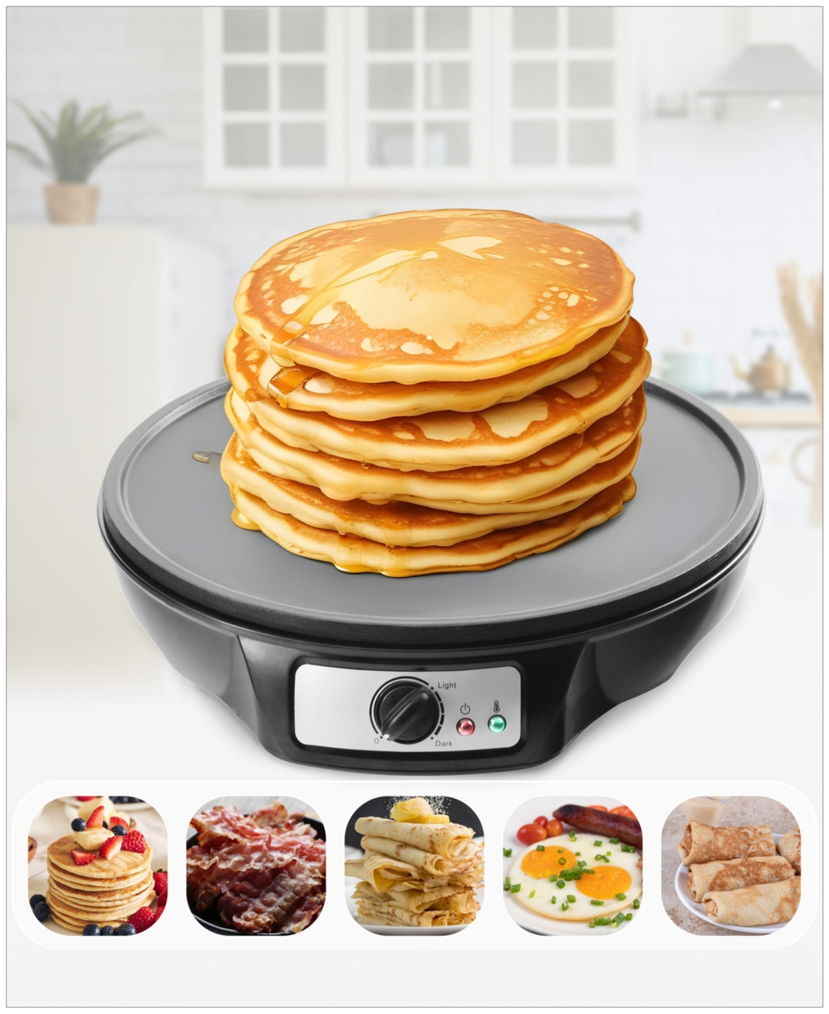 Elite Cuisine 12" Nonstick Crepe Maker Griddle In Black