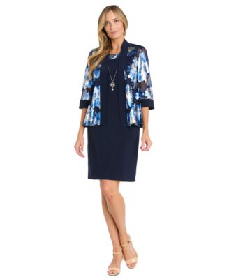 Women's 2-Pc. Metallic-Floral Jacket & Sheath Dress