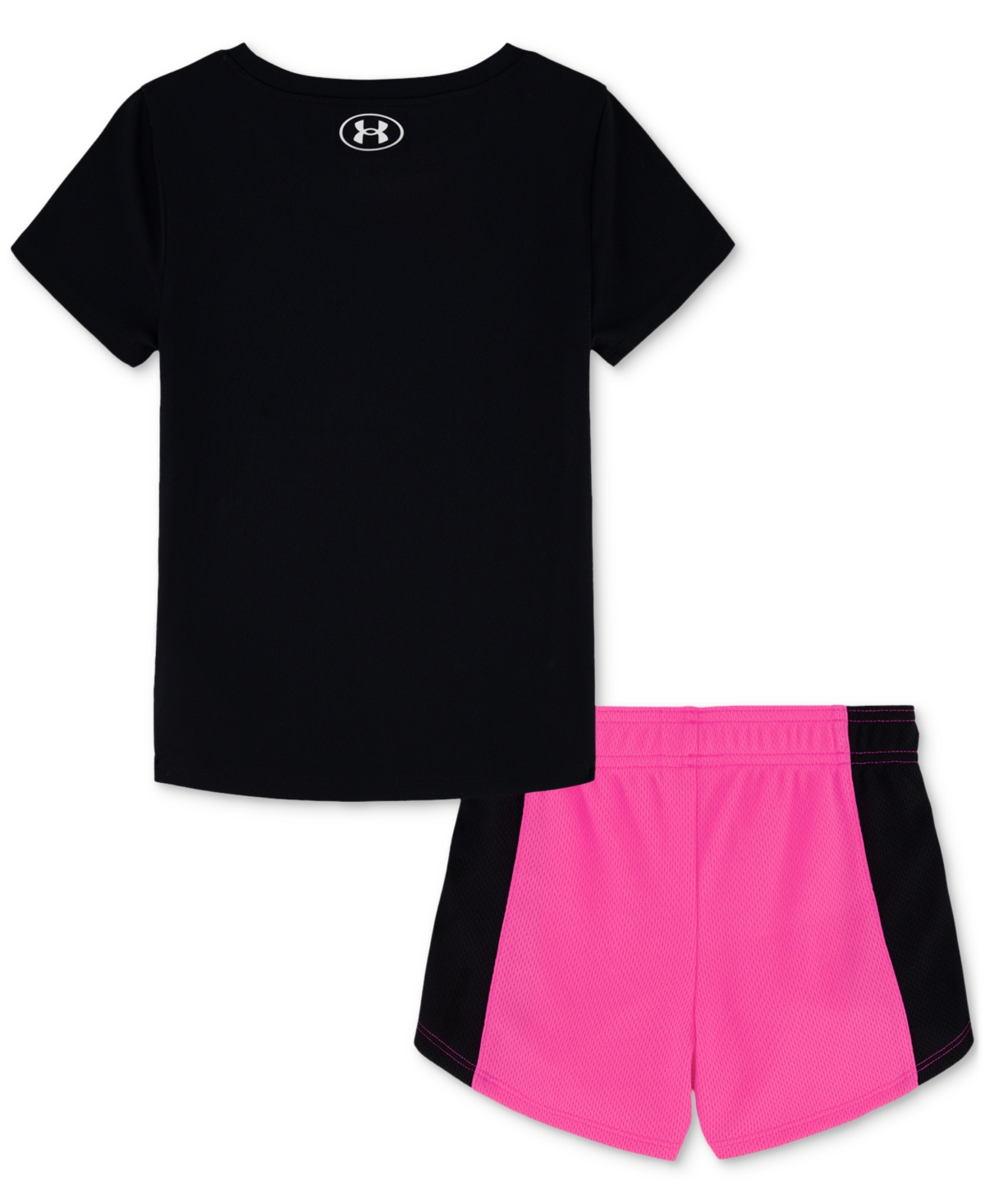 Under Armour Toddler & Little Girls T-shirt & Mesh Shorts, 2 Piece Set In Black
