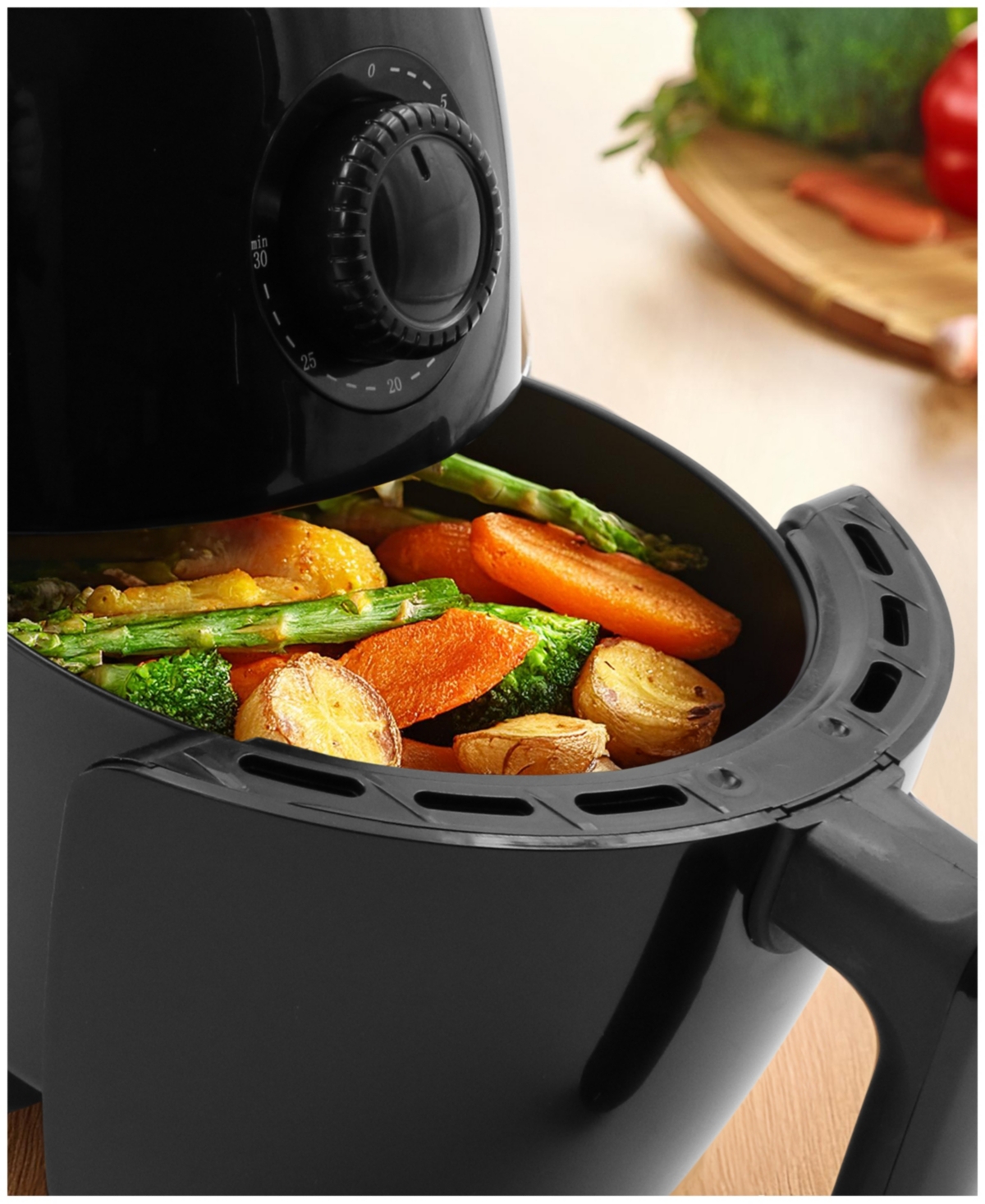 Elite Cuisine 2 Quart Compact Digital Hot Air Fryer In Black
