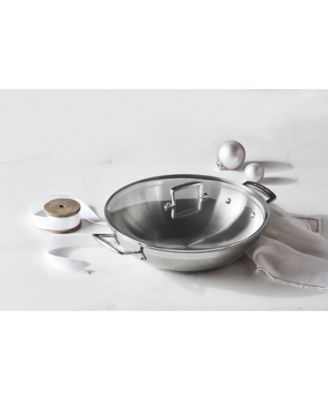 Classic Stainless Steel Round Wok & Glass Lid, 4.5 Qt.