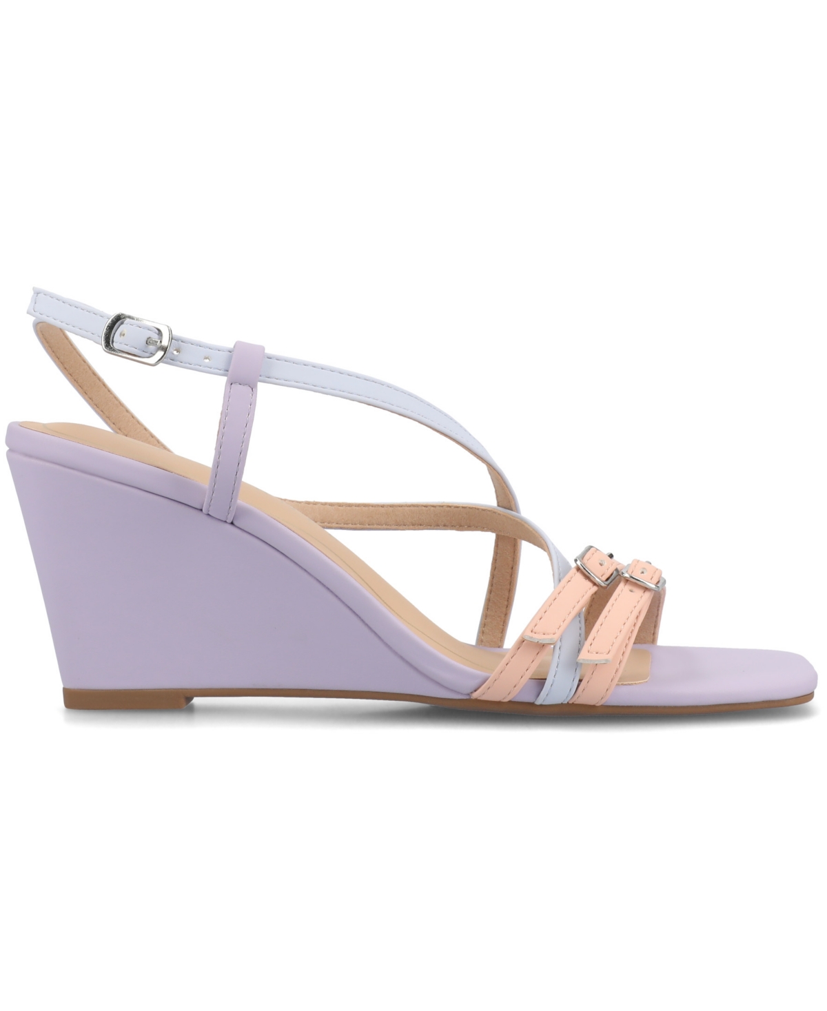 Journee Collection Clinne Wedge Sandal In Multi