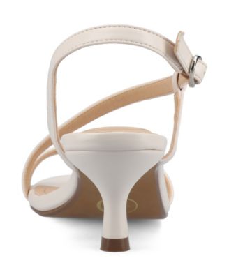Women's Jemry Asymmetrical Strap Kitten Heel Strap Dress Sandals