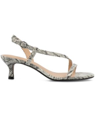 Women's Jemry Asymmetrical Strap Kitten Heel Strap Dress Sandals