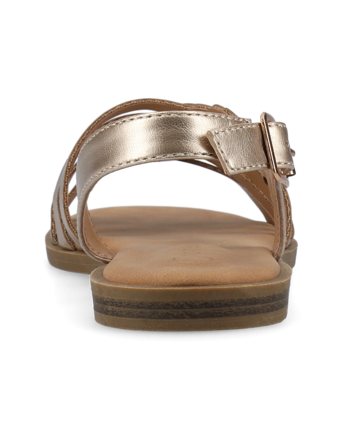 Journee Collection Solay Braided Strappy Sandal In Champagne