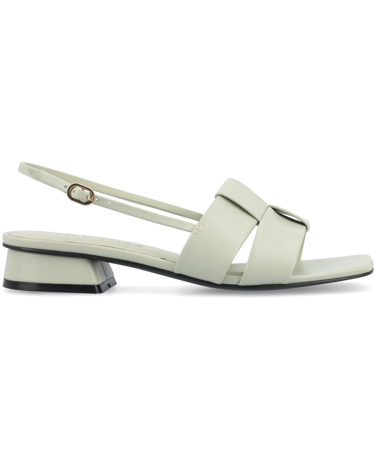 JOURNEE COLLECTION WOMEN'S TABATHA BLOCK HEEL SLINGBACK FLAT SANDALS 