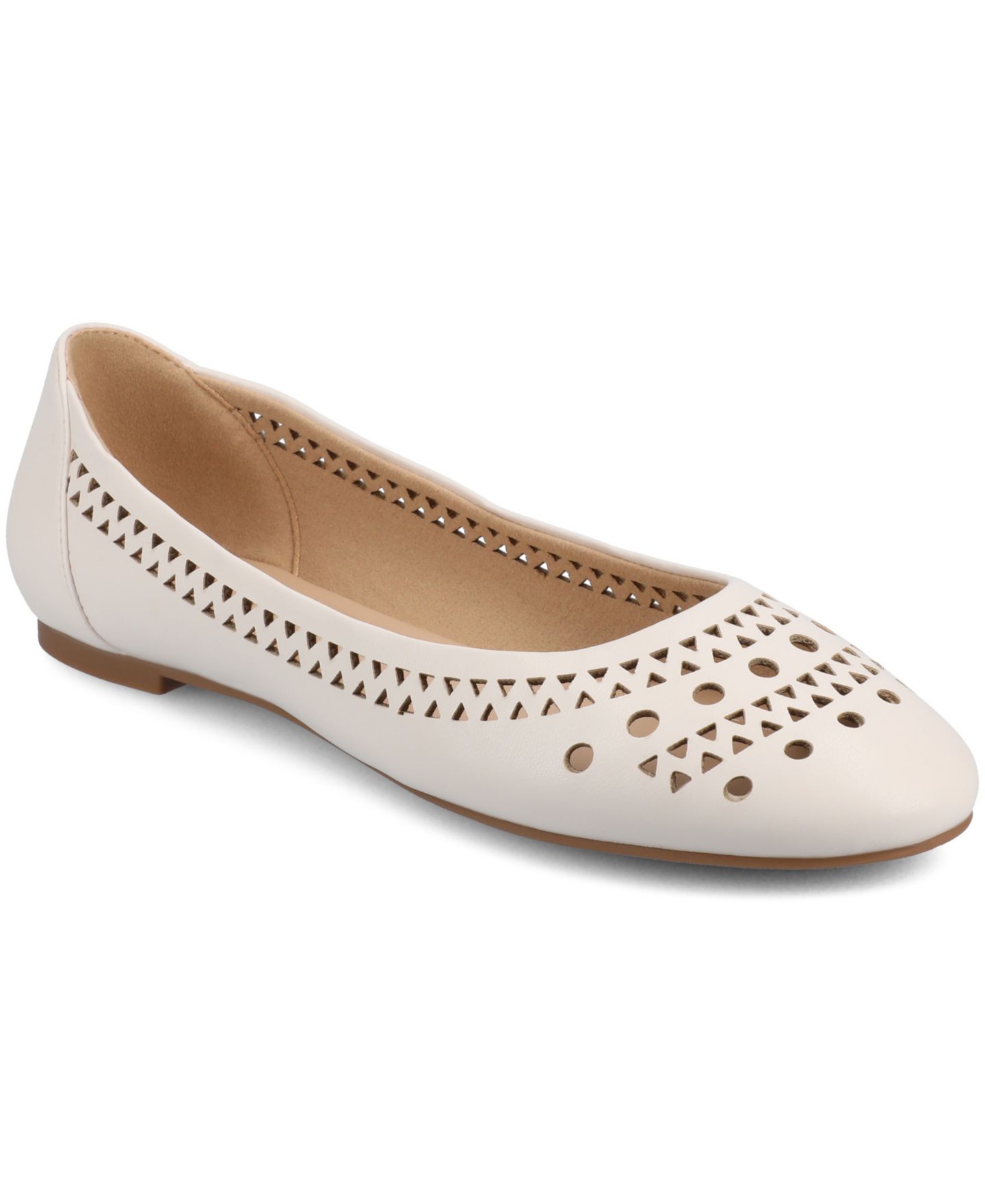 Женские балетки Journee Collection Kamrah Perforated Ballet Flats, цвет: Костяной — фото 1