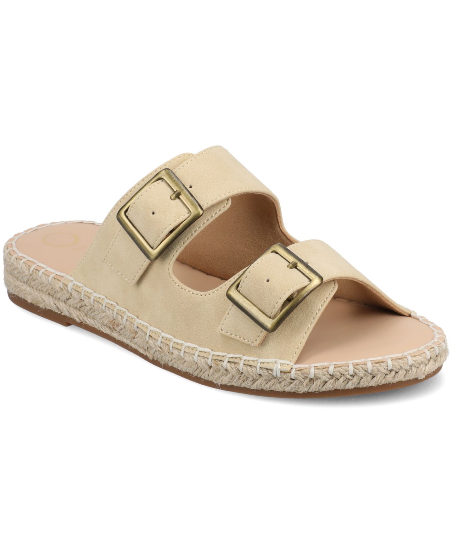 Женские сандалии Journee Collection Tresah Double Strap Espadrille, цвет: Бежевый — фото 6