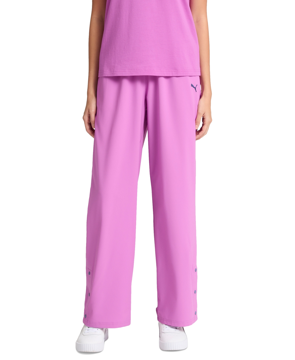 Puma Women's Essential Water-repellent Ripstop Straight Pants In Wild Berry,blue Crystal