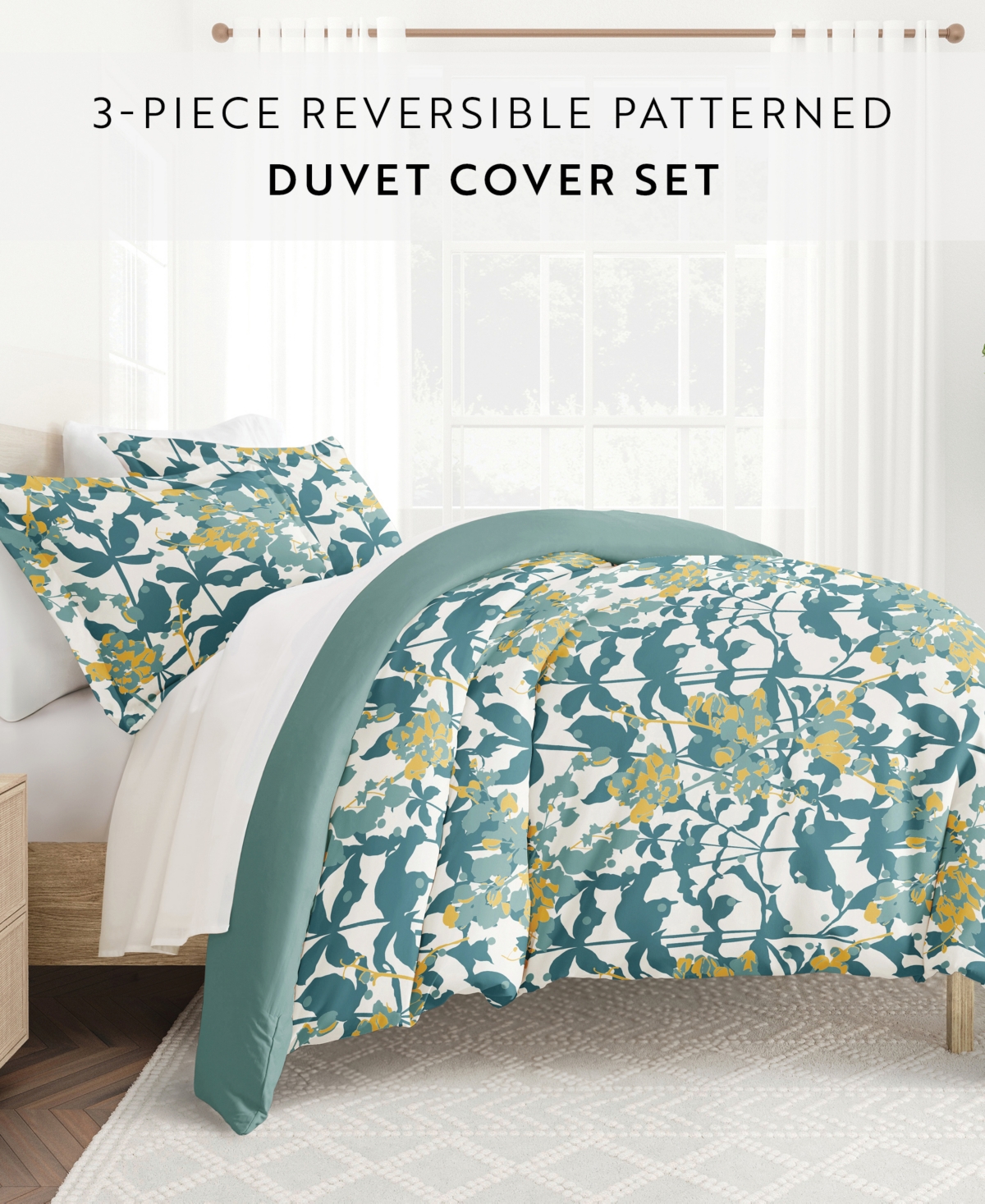 Ienjoy Home Utra Soft Reversible 2-pc. Duvet Cover Set, Twin In Green