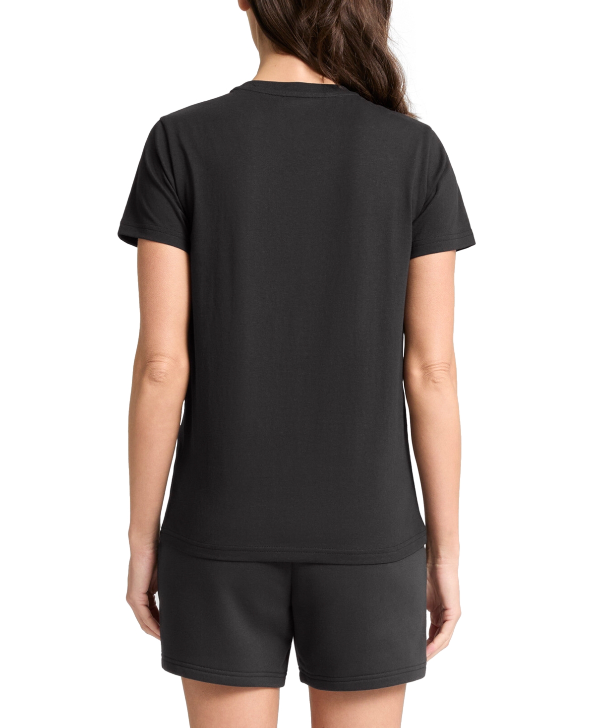Puma Women's Essential Cotton Admire Script-logo T-shirt In  Black