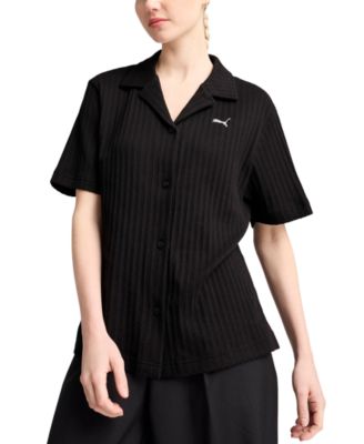 Puma - Women's Wardrobe Essential Short-Sleeve Pointelle Shirt