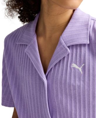 Women's Wardrobe Essential Short-Sleeve Pointelle Shirt