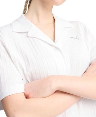 Women's Wardrobe Essential Short-Sleeve Pointelle Shirt