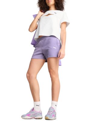 Women's Essential Solid-Color Pointelle 4" Shorts