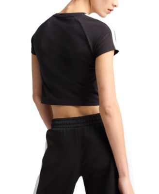 Women's T7 Stripe Crewneck Cropped Baby T-Shirt