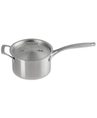 Essential Stainless Steel Round Saucepan with Lid, 3 Qt.