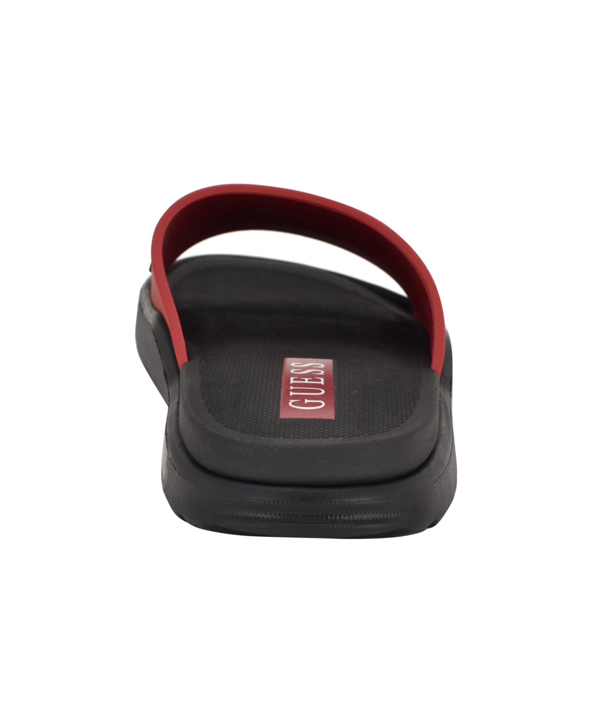 Guess Men's Molar Branded Elevated Pool Slides In Red,black