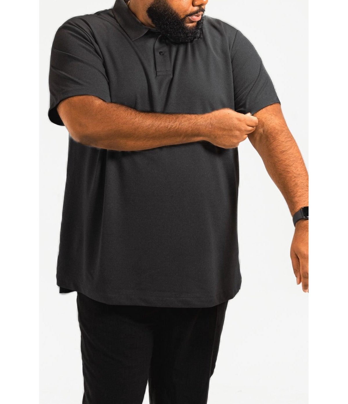 Men's Big and Tall commuter shirt tech polo - Black